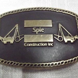 Vintage Spie Construction Inc. Brass Belt Buckle